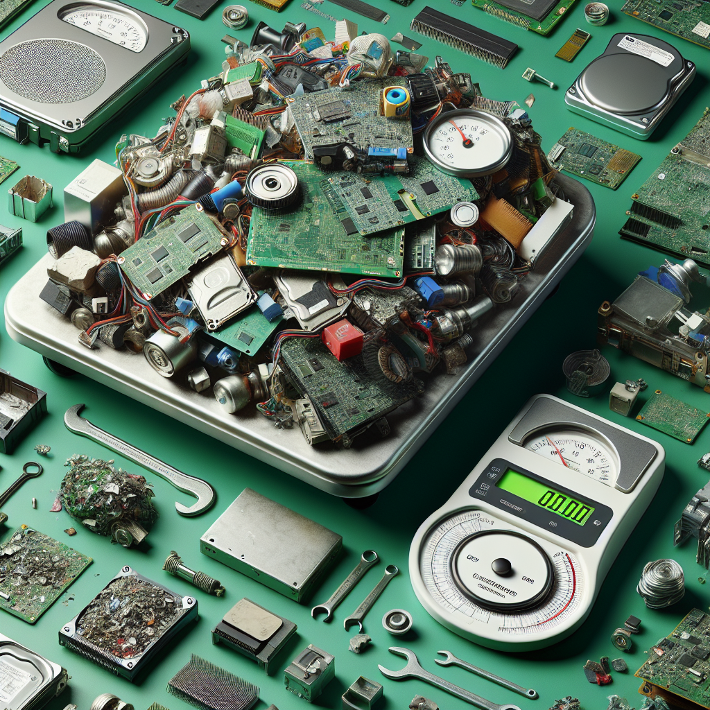 Recolección de residuos electrónicos con informe de masa y materiales