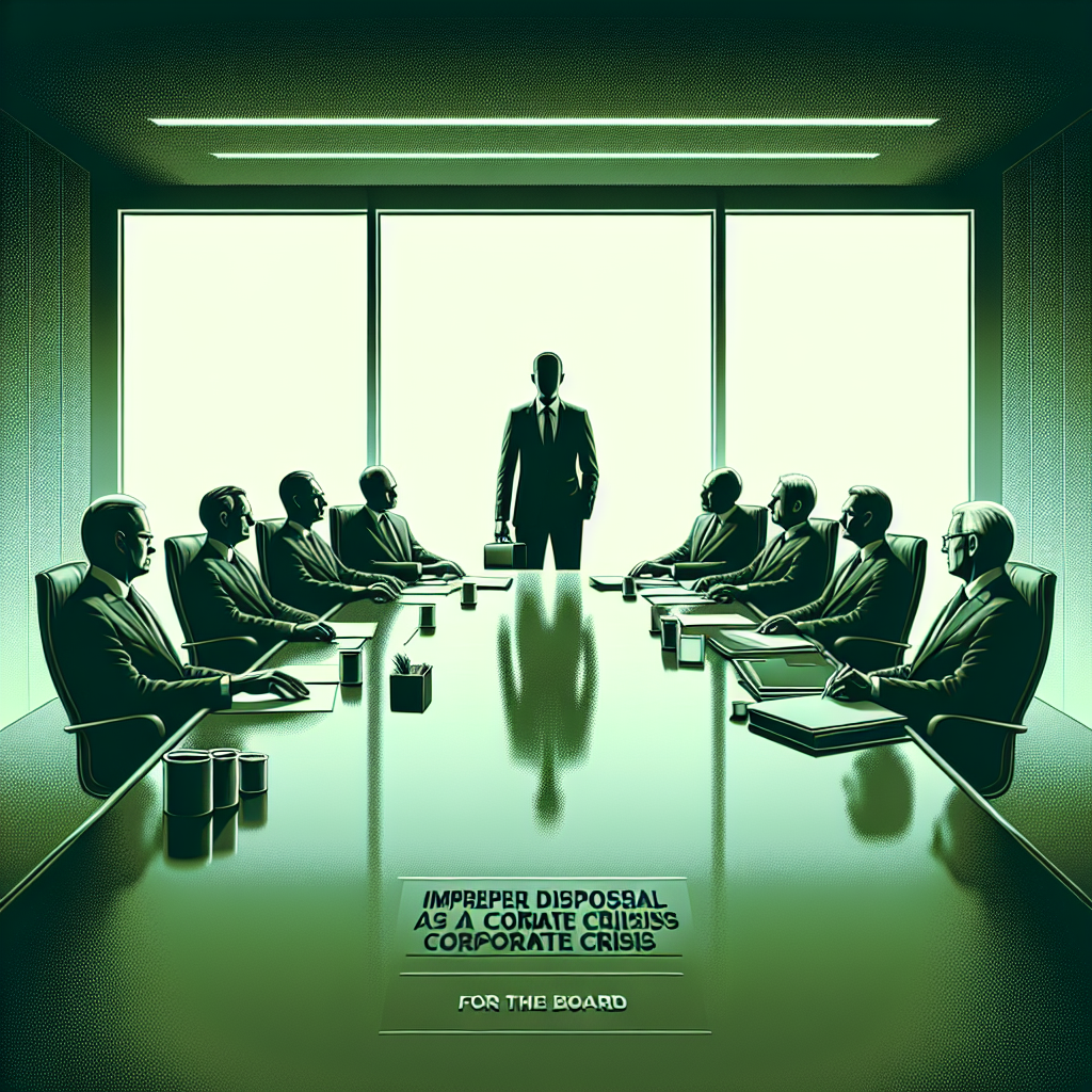 Élimination inappropriée comme déclencheur de crises d'entreprise : analyse des risques pour le conseil d'administration