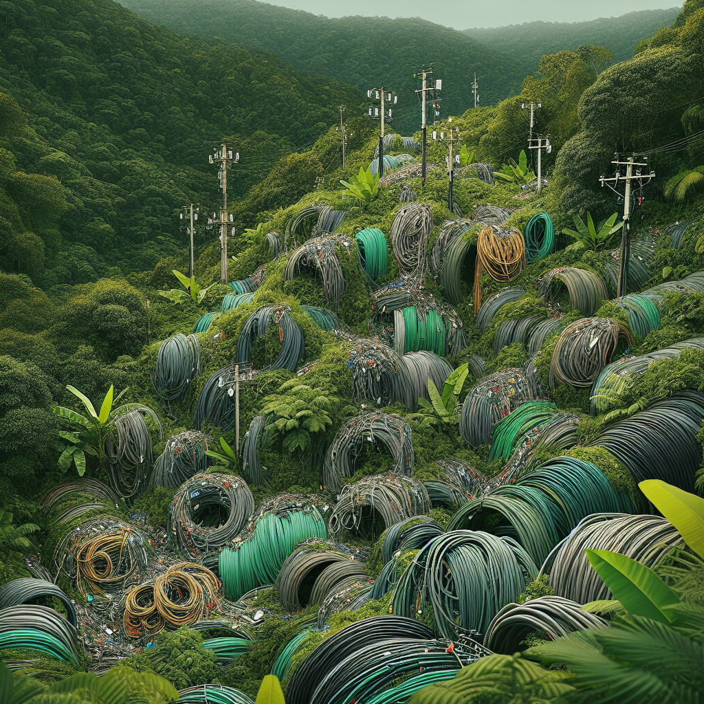 Destination environnementale des câbles de télécommunication à São Paulo