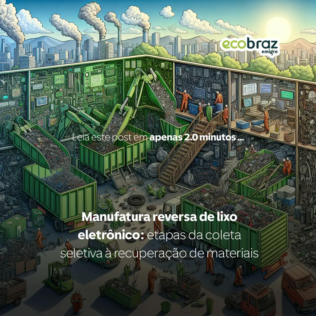 Manufatura reversa de lixo eletrônico: etapas da coleta seletiva à recuperação de materiais