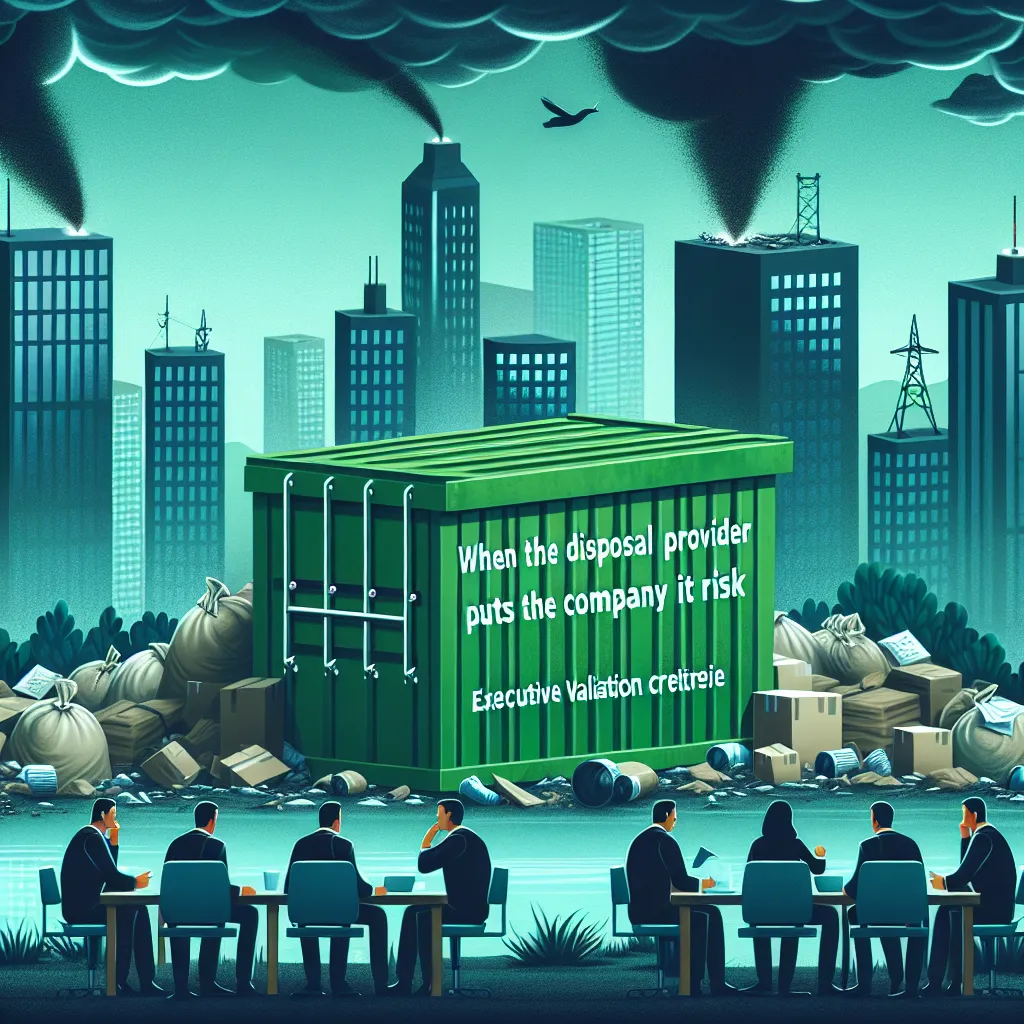 When the Disposal Supplier Puts the Company at Risk: Executive Validation Criteria